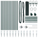 vidaXL Kerítés oszlopokkal Zöld 0.8 x 25 m Acél