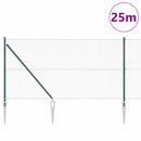 vidaXL Kerítés oszlopokkal Zöld 1.4 x 25 m Acél