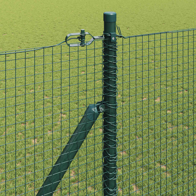 vidaXL Kerítés oszlopokkal Zöld 1.5 x 25 m Acél