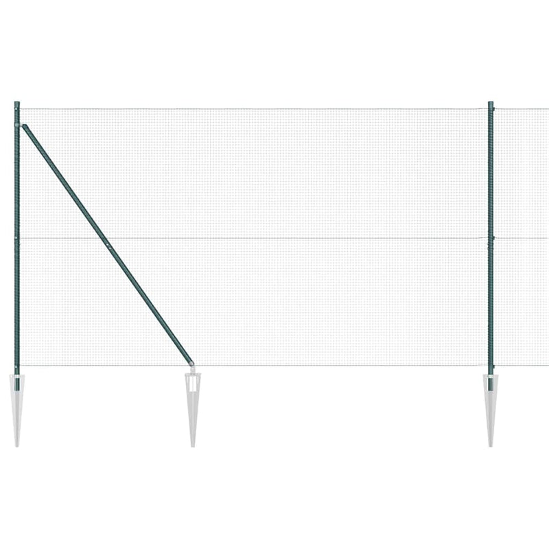 vidaXL Kerítés oszlopokkal Zöld 1.6 x 25 m Acél