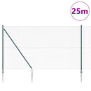 vidaXL Kerítés oszlopokkal Zöld 1.6 x 25 m Acél