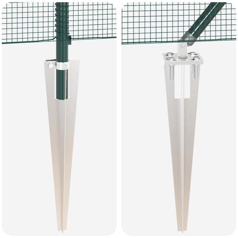 vidaXL Kerítés oszlopokkal Zöld 1.2 x 50 m Acél