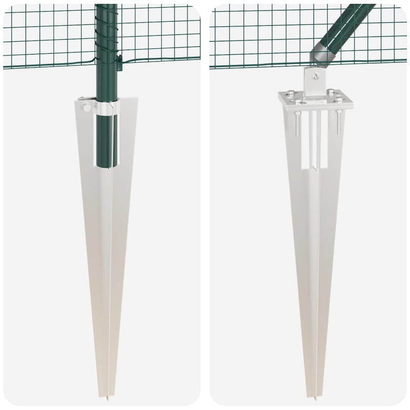 vidaXL Kerítés oszlopokkal Zöld 1.4 x 50 m Acél