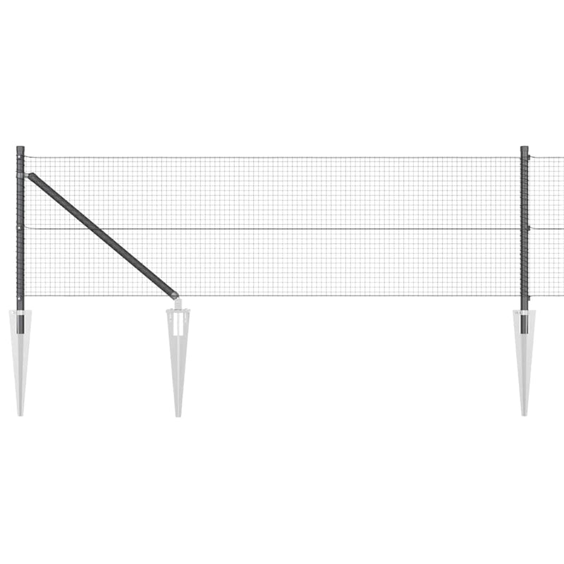 vidaXL Kerítés oszlopokkal Szürke 0,4 x 10 m Acél