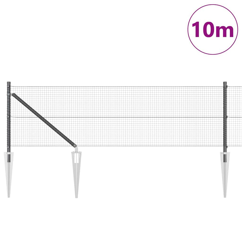 vidaXL Kerítés oszlopokkal Szürke 0,4 x 10 m Acél
