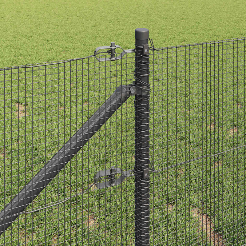 vidaXL Kerítés oszlopokkal Szürke 0.5 x 10 m Acél