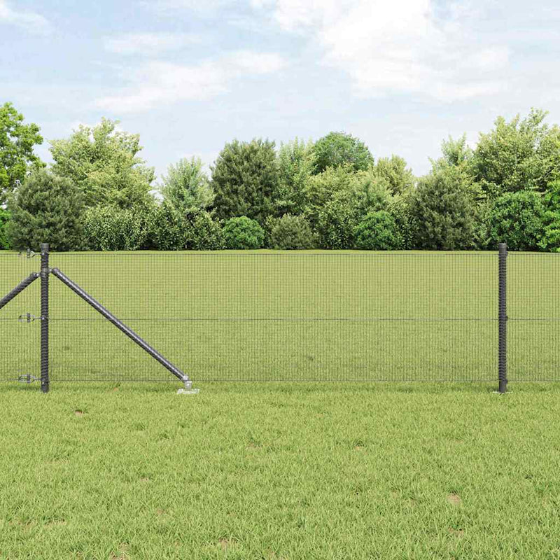 vidaXL Kerítés oszlopokkal Szürke 0.5 x 10 m Acél