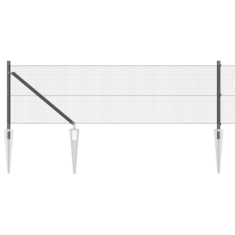 vidaXL Kerítés oszlopokkal Szürke 0.5 x 10 m Acél
