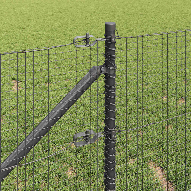 vidaXL Kerítés oszlopokkal Szürke 0.8 x 10 m Acél