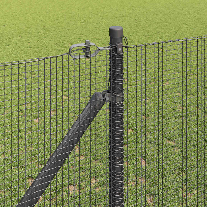 vidaXL Kerítés oszlopokkal Szürke 1.2 x 10 m Acél