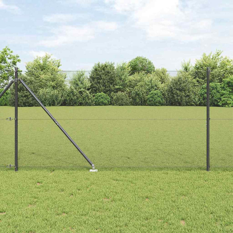 vidaXL Kerítés oszlopokkal Szürke 1.2 x 10 m Acél