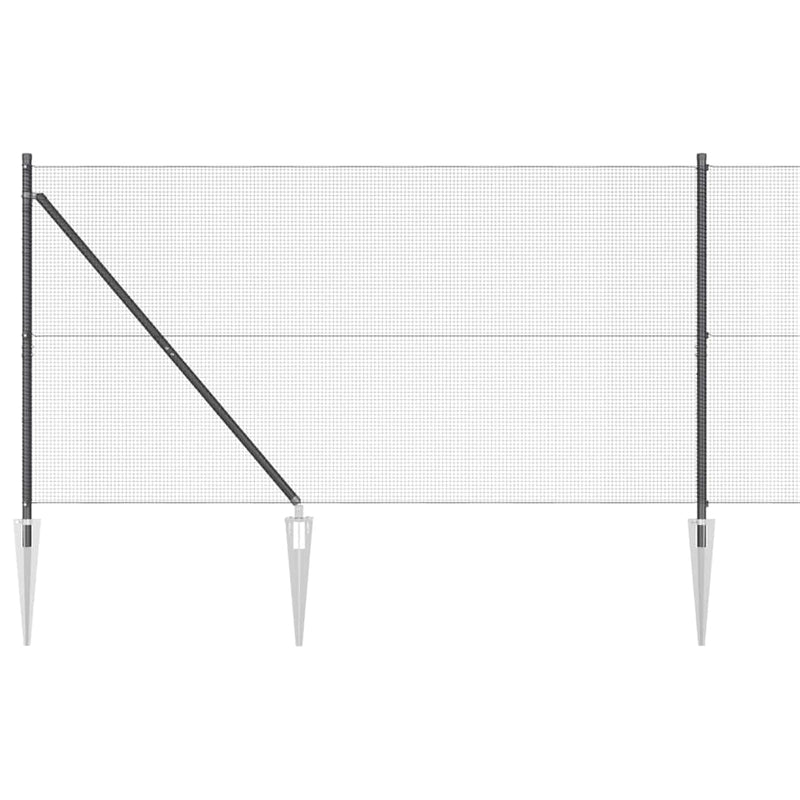 vidaXL Kerítés oszlopokkal Szürke 1.2 x 10 m Acél