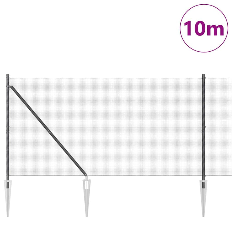 vidaXL Kerítés oszlopokkal Szürke 1.2 x 10 m Acél
