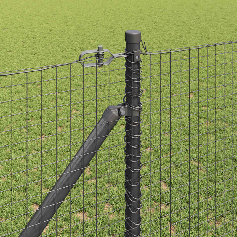 vidaXL Kerítés oszlopokkal Szürke 1.2 x 10 m Acél