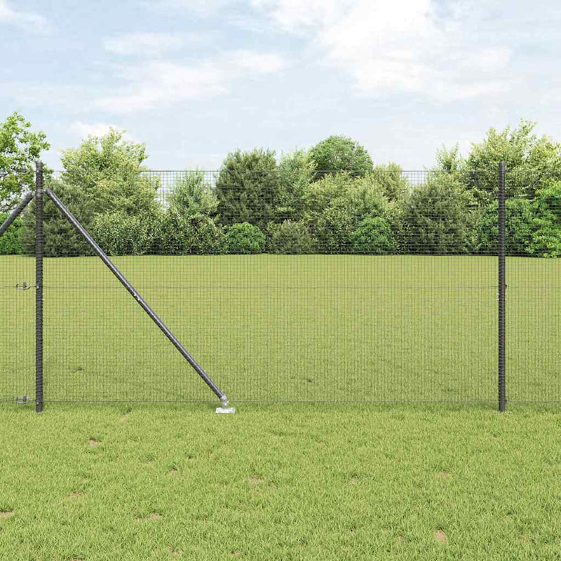 vidaXL Kerítés oszlopokkal Szürke 1.4 x 10 m Acél
