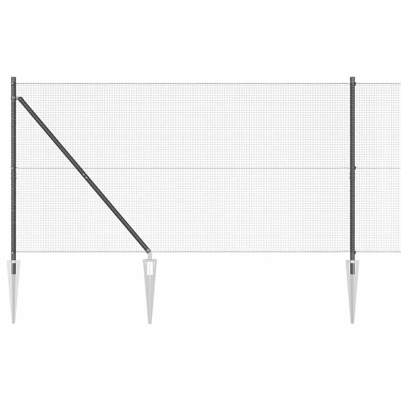 vidaXL Kerítés oszlopokkal Szürke 1.4 x 10 m Acél