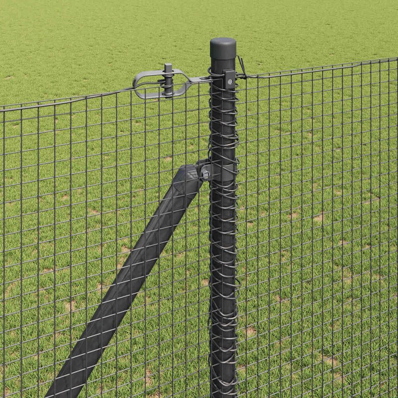 vidaXL Kerítés oszlopokkal Szürke 1.5 x 10 m Acél
