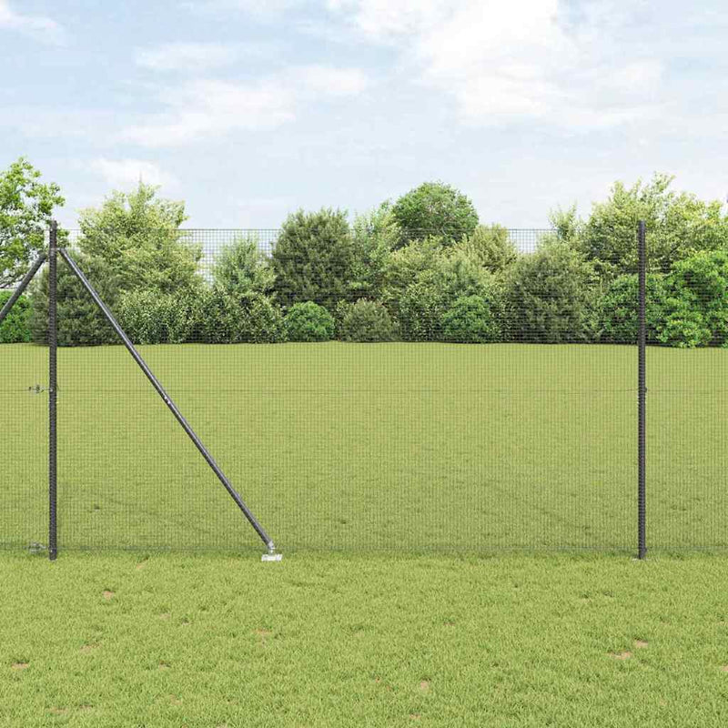 vidaXL Kerítés oszlopokkal Szürke 1.5 x 10 m Acél