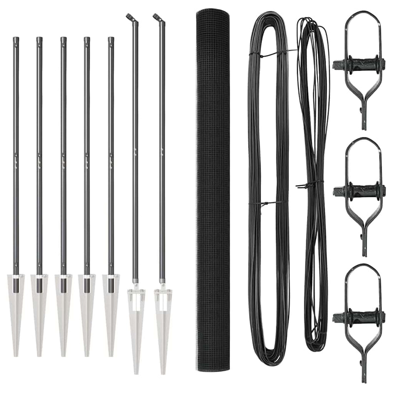 vidaXL Kerítés oszlopokkal Szürke 1.5 x 10 m Acél