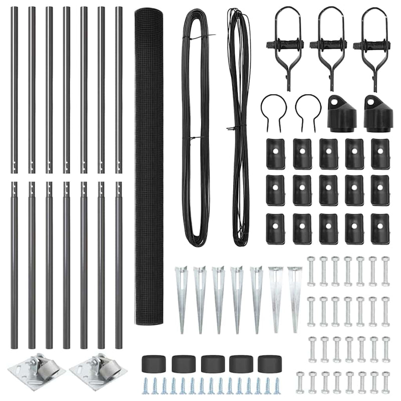 vidaXL Kerítés oszlopokkal Szürke 1.5 x 10 m Acél