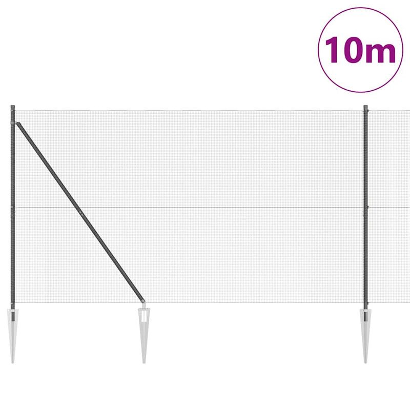 vidaXL Kerítés oszlopokkal Szürke 1.6 x 10 m Acél