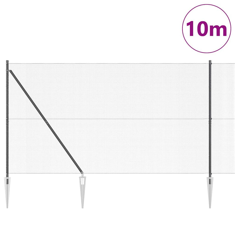 vidaXL Kerítés oszlopokkal Szürke 1.6 x 10 m Acél