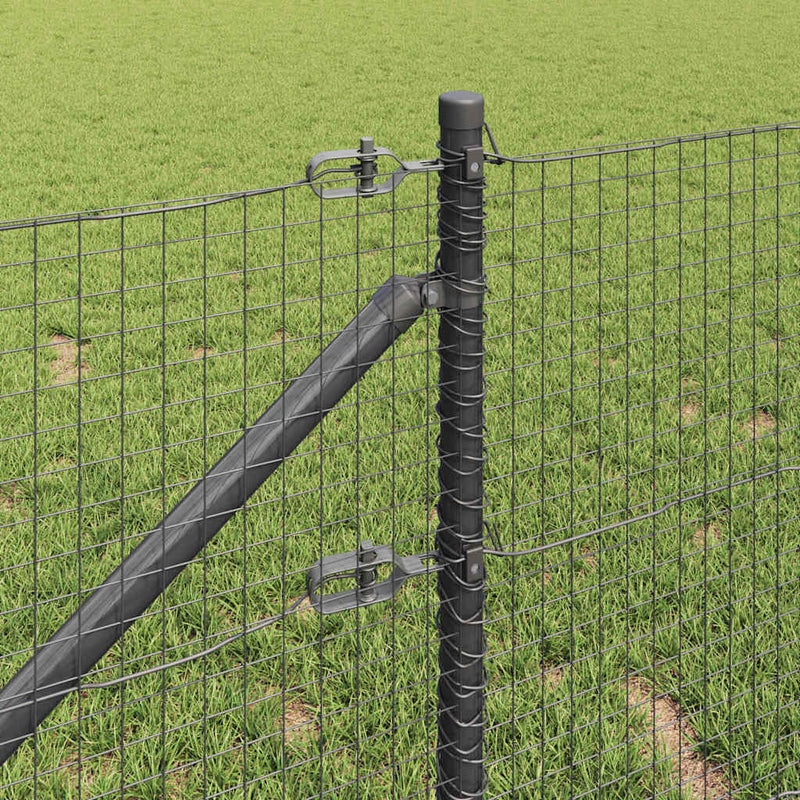 vidaXL Kerítés oszlopokkal Szürke 1 x 25 m Acél