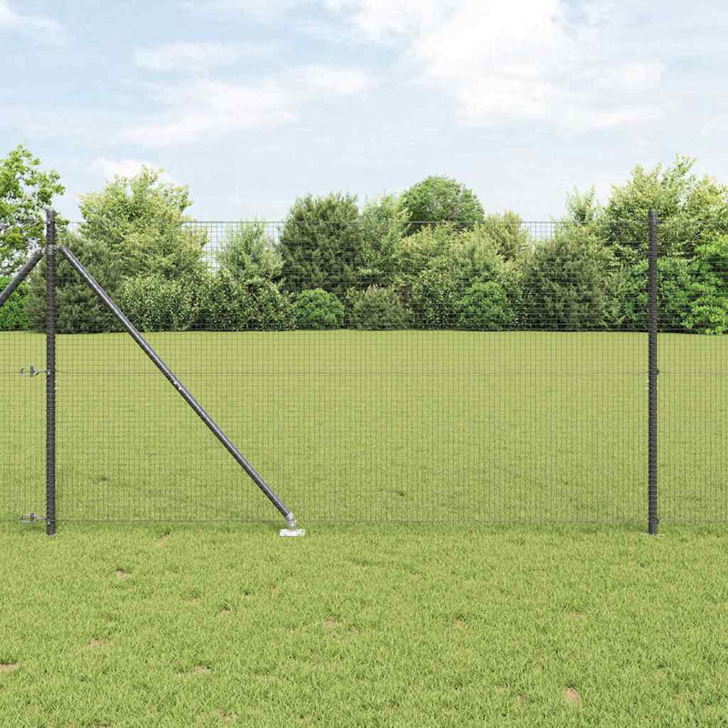 vidaXL Kerítés oszlopokkal Szürke 1.4 x 25 m Acél