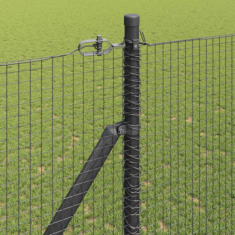 vidaXL Kerítés oszlopokkal Szürke 1.5 x 25 m Acél