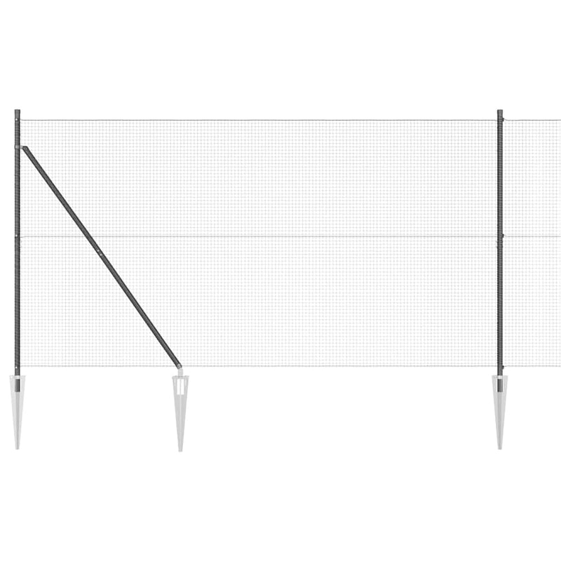 vidaXL Kerítés oszlopokkal Szürke 1.5 x 25 m Acél