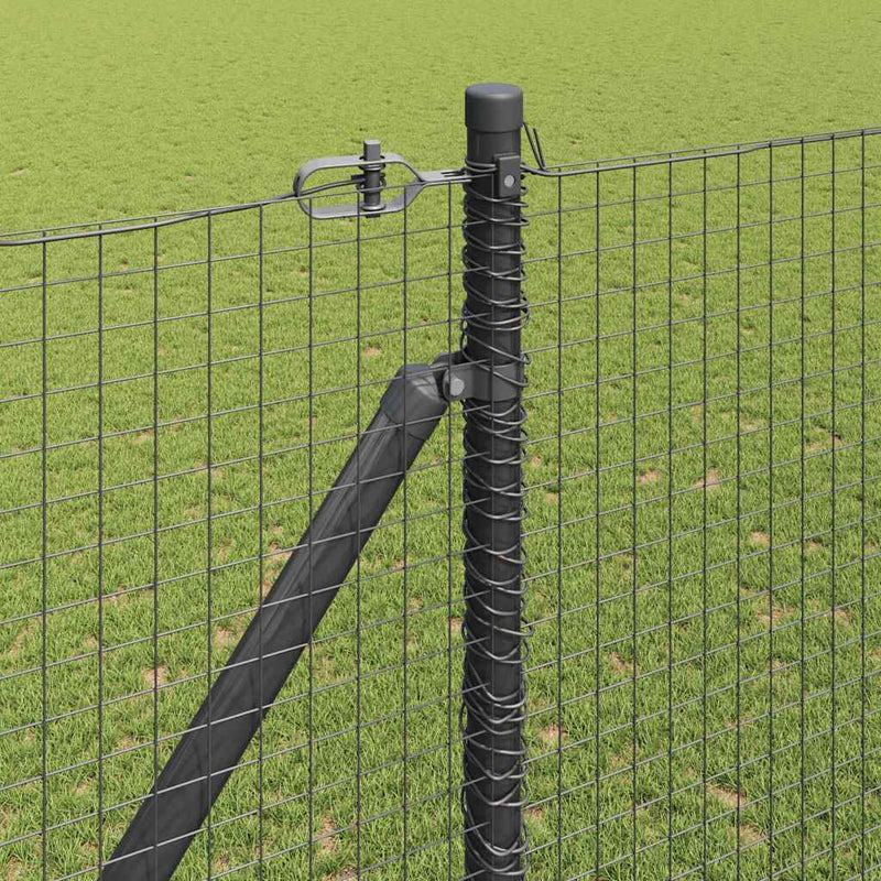 vidaXL Kerítés oszlopokkal Szürke 1.5 x 25 m Acél
