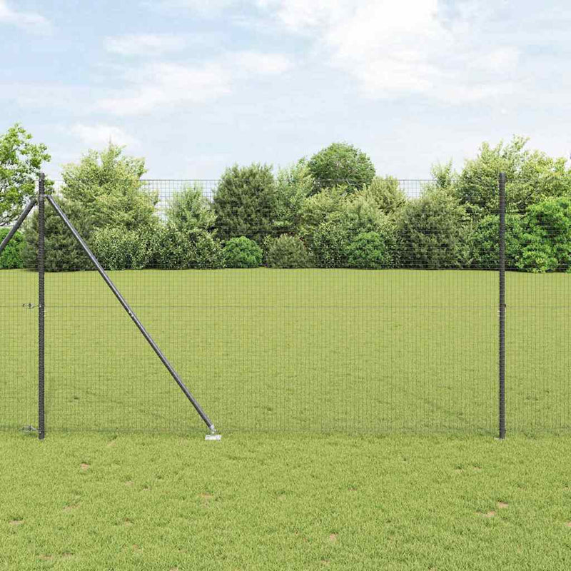 vidaXL Kerítés oszlopokkal Szürke 1.5 x 25 m Acél