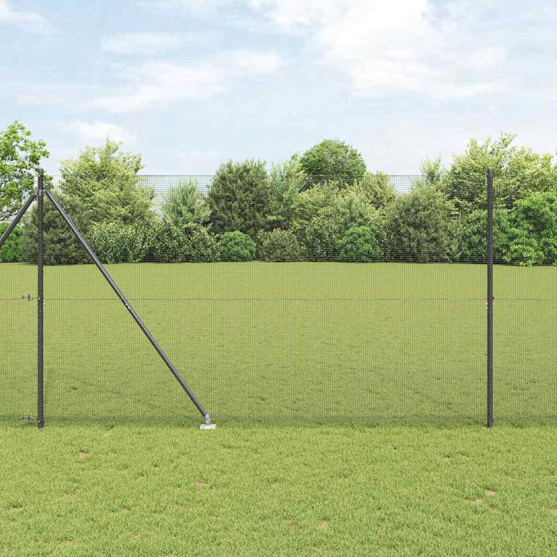 vidaXL Kerítés oszlopokkal Szürke 1.6 x 25 m Acél