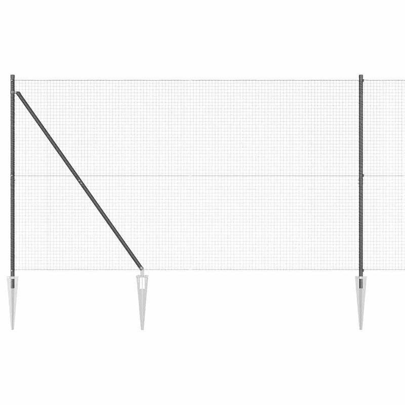 vidaXL Kerítés oszlopokkal Szürke 1.6 x 25 m Acél