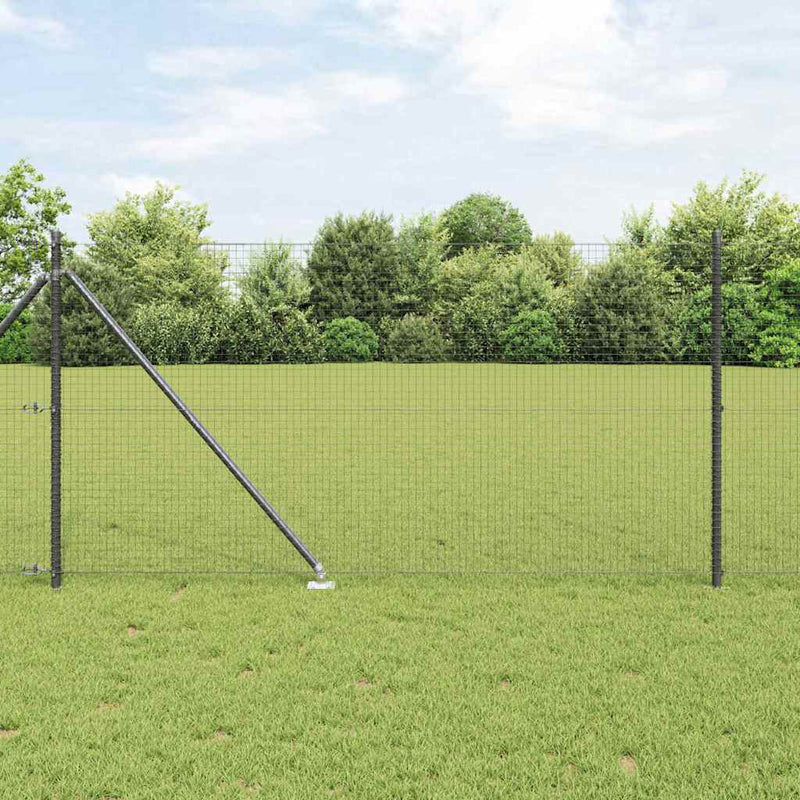 vidaXL Kerítés oszlopokkal Szürke 1 x 50 m Acél
