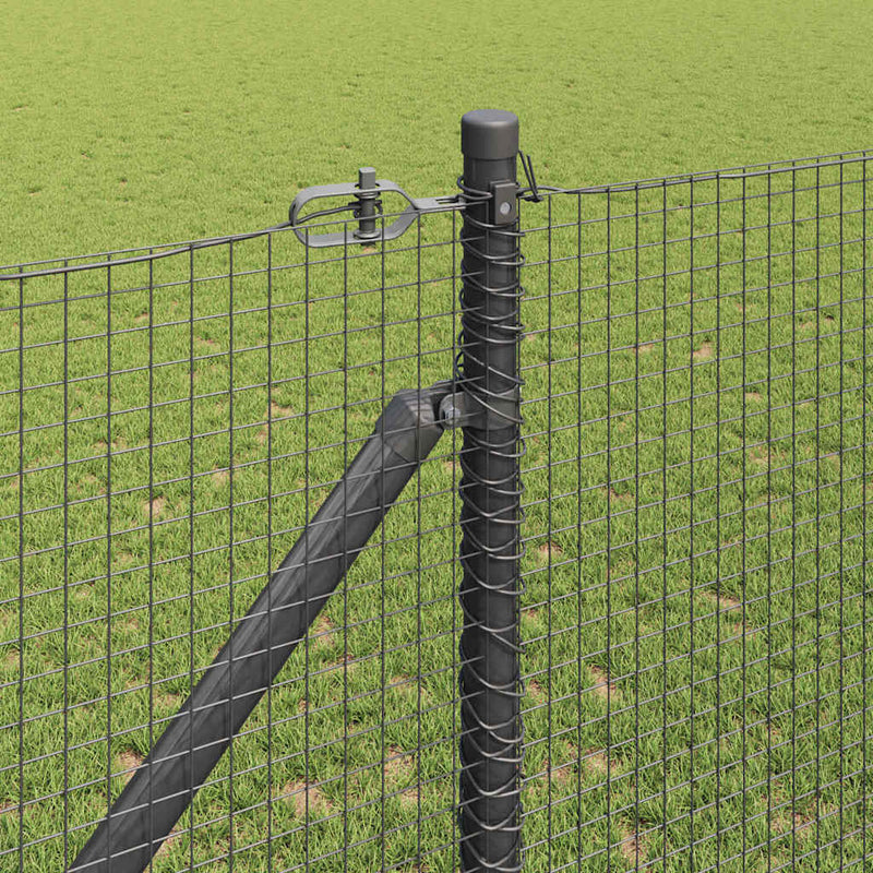 vidaXL Kerítés oszlopokkal Szürke 1.4 x 50 m Acél