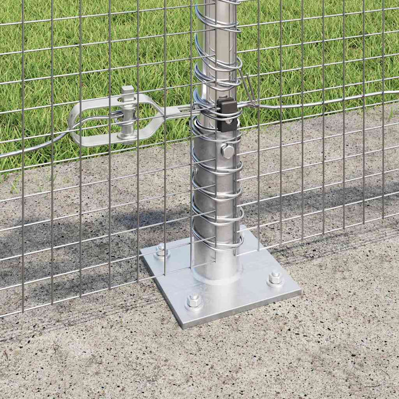 vidaXL Kerítés oszlopokkal Ezüst 0,4 x 10 m Acél