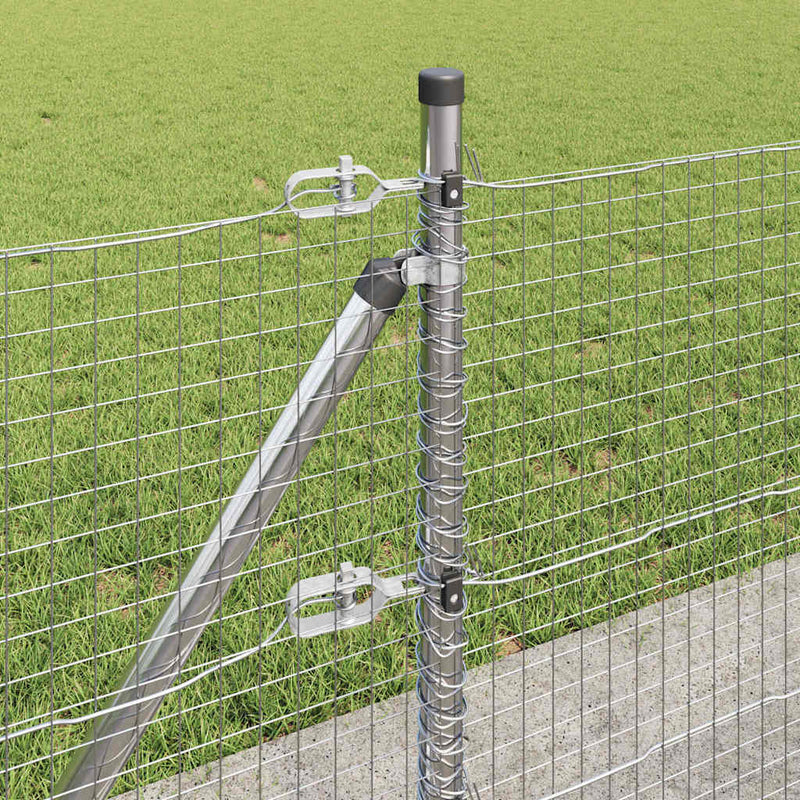 vidaXL Kerítés oszlopokkal Ezüst 0,4 x 10 m Acél