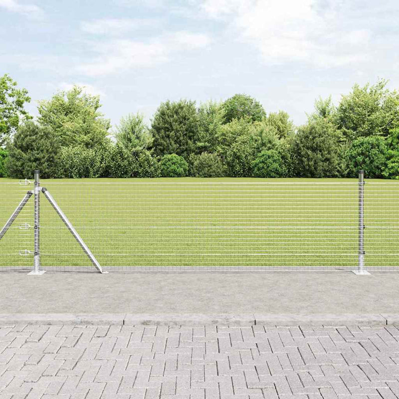 vidaXL Kerítés oszlopokkal Ezüst 0,4 x 10 m Acél