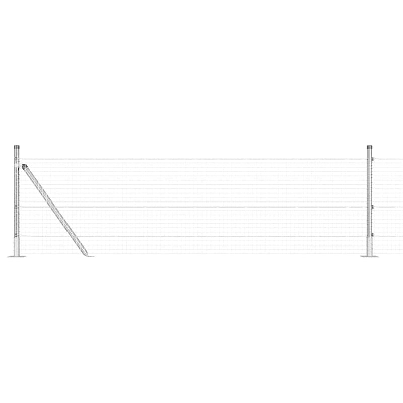 vidaXL Kerítés oszlopokkal Ezüst 0,4 x 10 m Acél