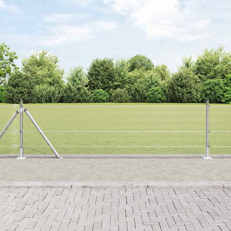 vidaXL Kerítés oszlopokkal Ezüst 0,6 x 10 m Acél