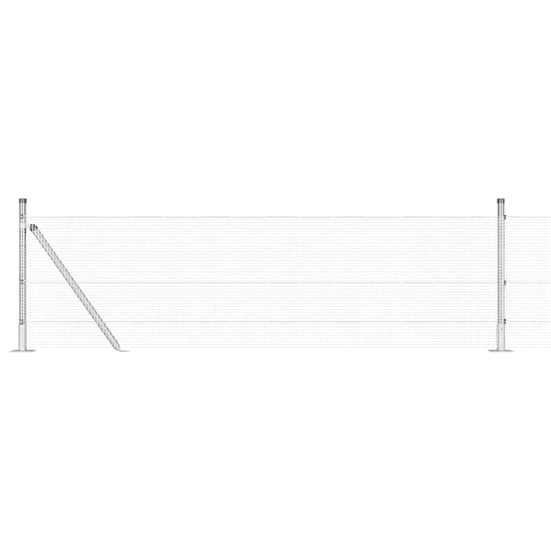 vidaXL Kerítés oszlopokkal Ezüst 0,6 x 10 m Acél