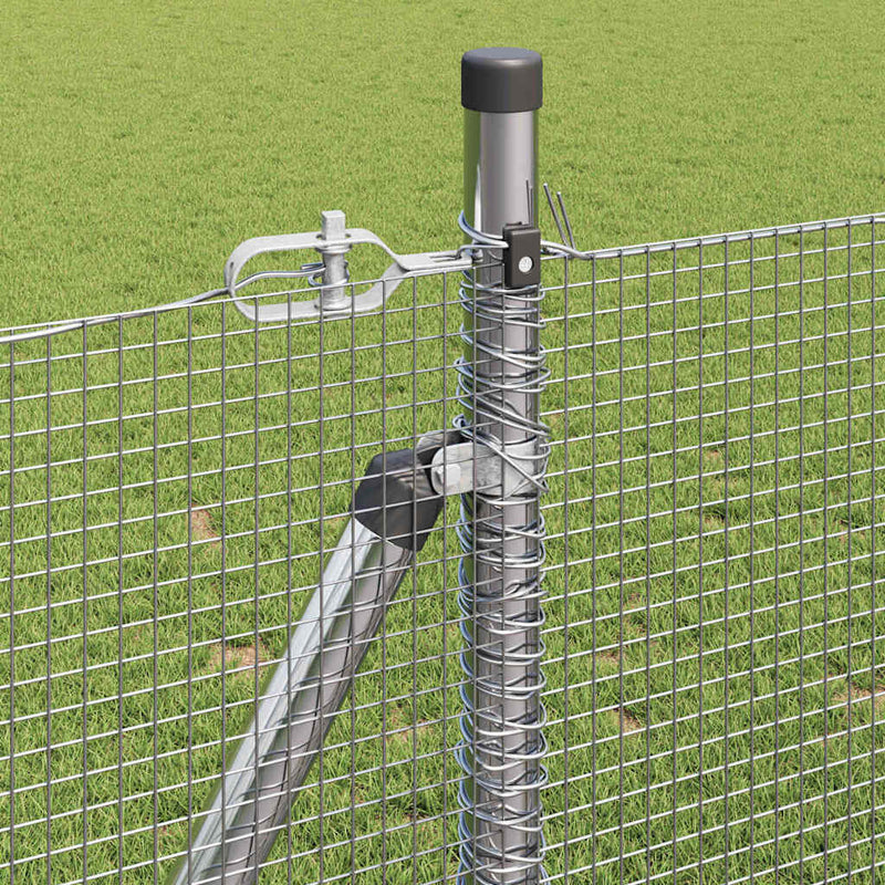 vidaXL Kerítés oszlopokkal Ezüst 0.8 x 10 m Acél
