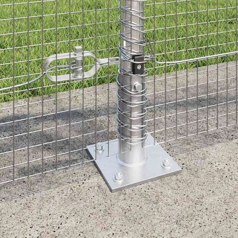 vidaXL Kerítés oszlopokkal Ezüst 0.8 x 10 m Acél