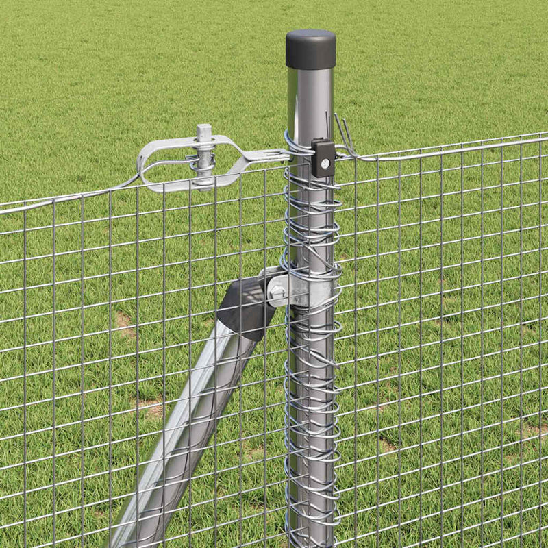 vidaXL Kerítés oszlopokkal Ezüst 0.8 x 10 m Acél