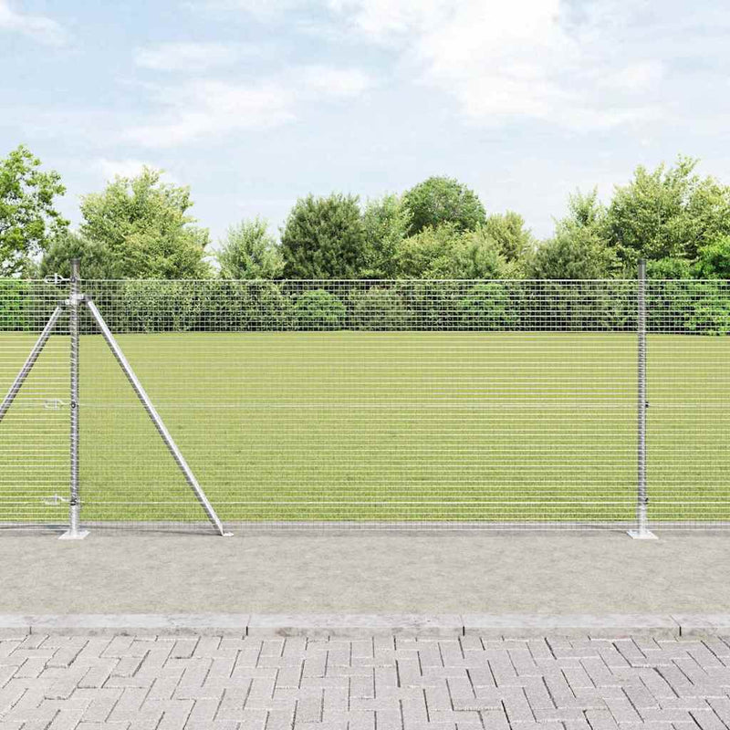 vidaXL Kerítés oszlopokkal Ezüst 0.8 x 10 m Acél