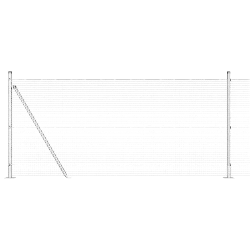 vidaXL Kerítés oszlopokkal Ezüst 0.8 x 10 m Acél