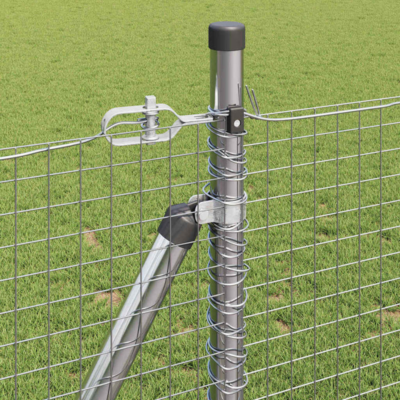 vidaXL Kerítés oszlopokkal Ezüst 0.8 x 10 m Acél
