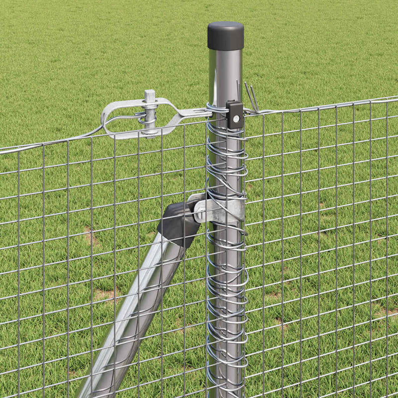 vidaXL Kerítés oszlopokkal Ezüst 1 x 10 m Acél