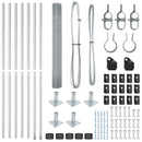 vidaXL Kerítés oszlopokkal Ezüst 1 x 10 m Acél